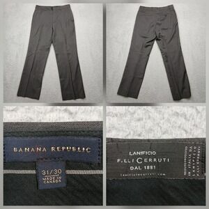 Banana Republic‎ Mens 31x30 Wool Dress Pants Gray Made in Canada Cerruti Fabric